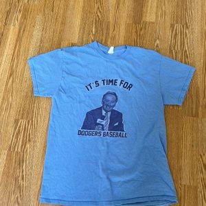 GUC Vin Scully it's time for LA Dodgers baseball tee t-shirt Large